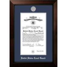 Campus Images CGCLG00211x14 11 x 14 in. Patriot Frames Coast Guard Certificate Legacy Black Cherry Frame with Silver Medallion