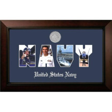 Campus Images NASSLG002S Patriot Frames Navy Collage Photo Legacy Black Cherry Frame with Silver Medallion