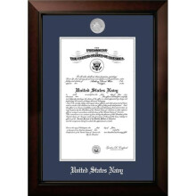 Campus Images NACLG0028x10 8 x 10 in. Patriot Frames Navy Certificate Legacy Black Cherry Frame with Silver Medallion