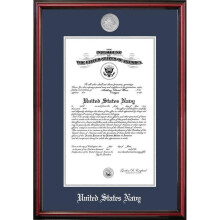 Campus Images NACPT0028.5x11 8.5 x 11 in. Patriot Frames Navy Certificate Petite Cherry Frame with Silver Medallion