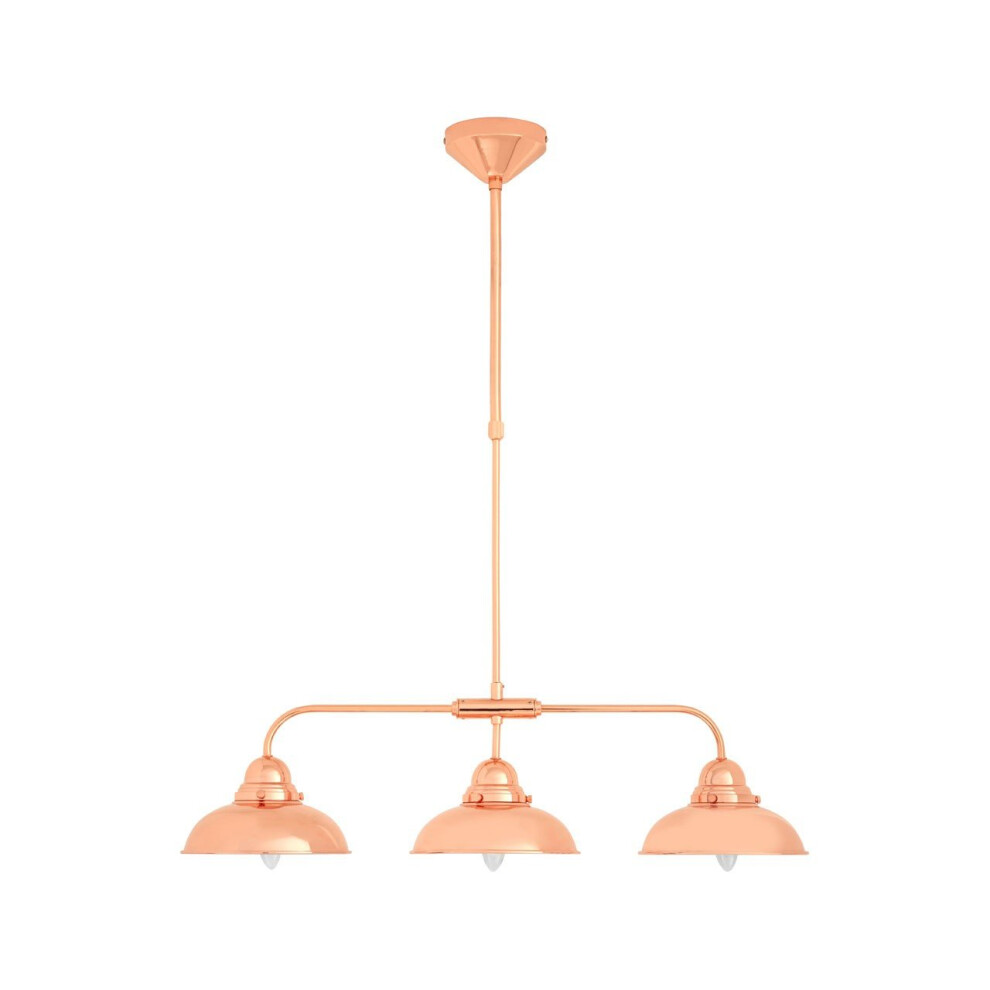 Premier Housewares Jasper Pendant Three Lamps Copper Finish Light
