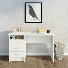 Office Desk, White 3 Drawer Modern wooden, Dressing Table Furniture