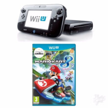 NINTENDO WII U BLACK PREMIUM CONSOLE WITH MARIO KART 8 GAME UN-BOXED - Refurbished