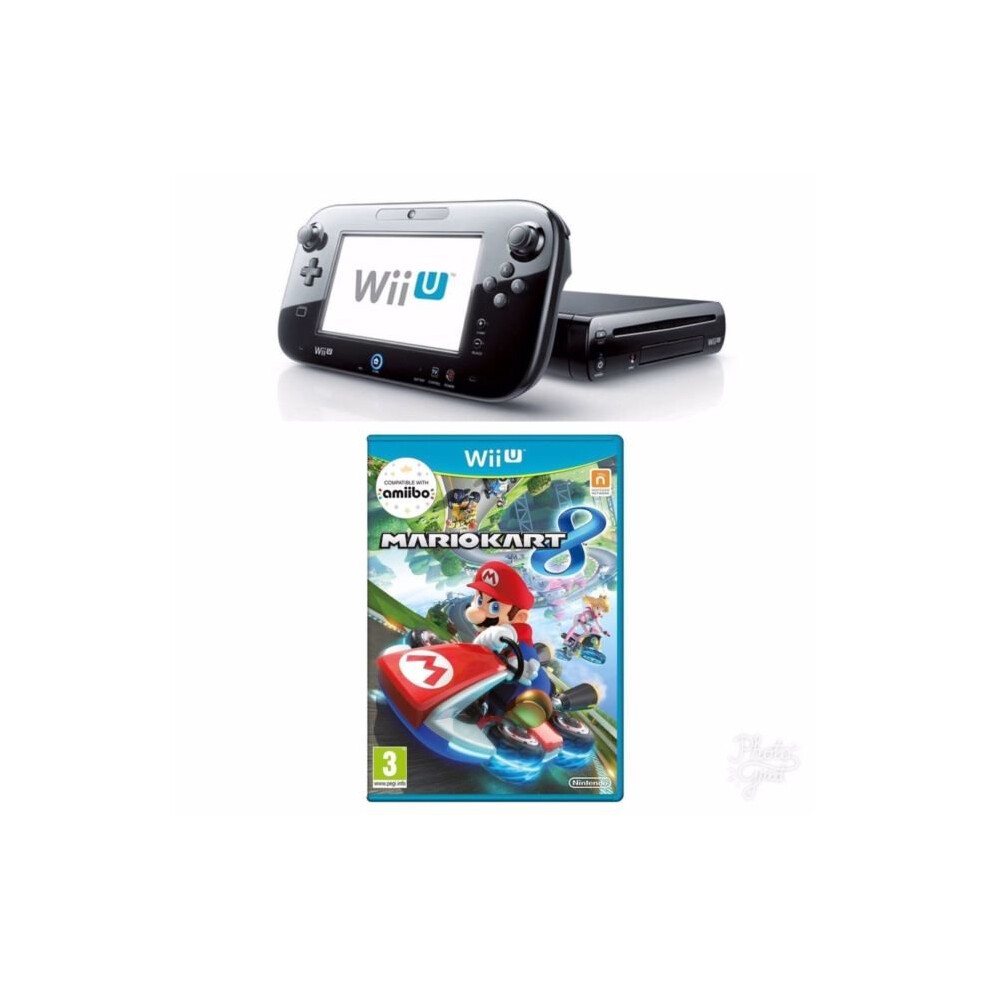 NINTENDO WII U BLACK PREMIUM CONSOLE WITH MARIO KART 8 GAME UN-BOXED