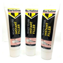 3 PCS BARTOLINE READY USE INSTANT FILLER 330G DRIES WHITE INTERIOR EXTERIOR REPAIRS SUITABLE FOR PLASTER, PLASTERBOARD, WOOD, BRICK, STONE ETC.