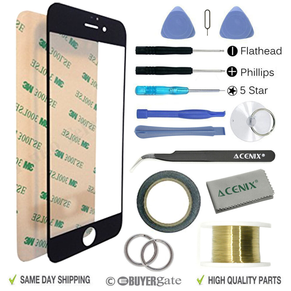 Apple iPhone 7 Replacement Screen Front Glass Repair Kit Tools BLACK