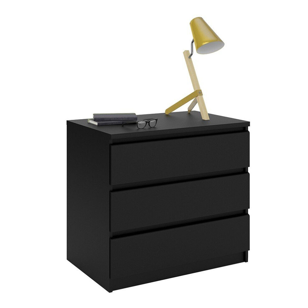 Furniture To Go Naia Chest Of 3 Drawers In Black Matt - Black Matt - Image 5
