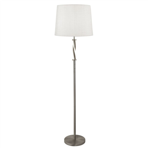 Searchlight Searchlight Vegas 1 Light Floor Light Satin SilverWhite Grey