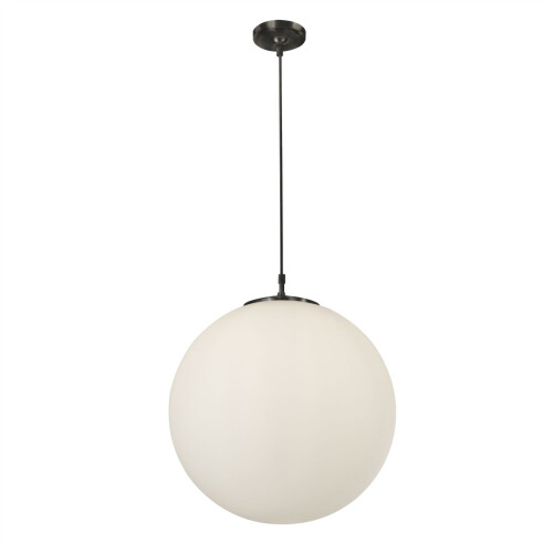 Searchlight Searchlight Atom 1 Light Pendant Dia 30Cm Black Opal Glass