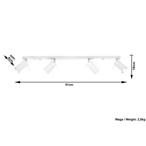 Sollux RING - 4 Light Spotlight Bar White - SL.0331 2