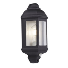 Applique Vintage-Decò Maine Alluminio Bianco Vetro Nero 1 Luce E27