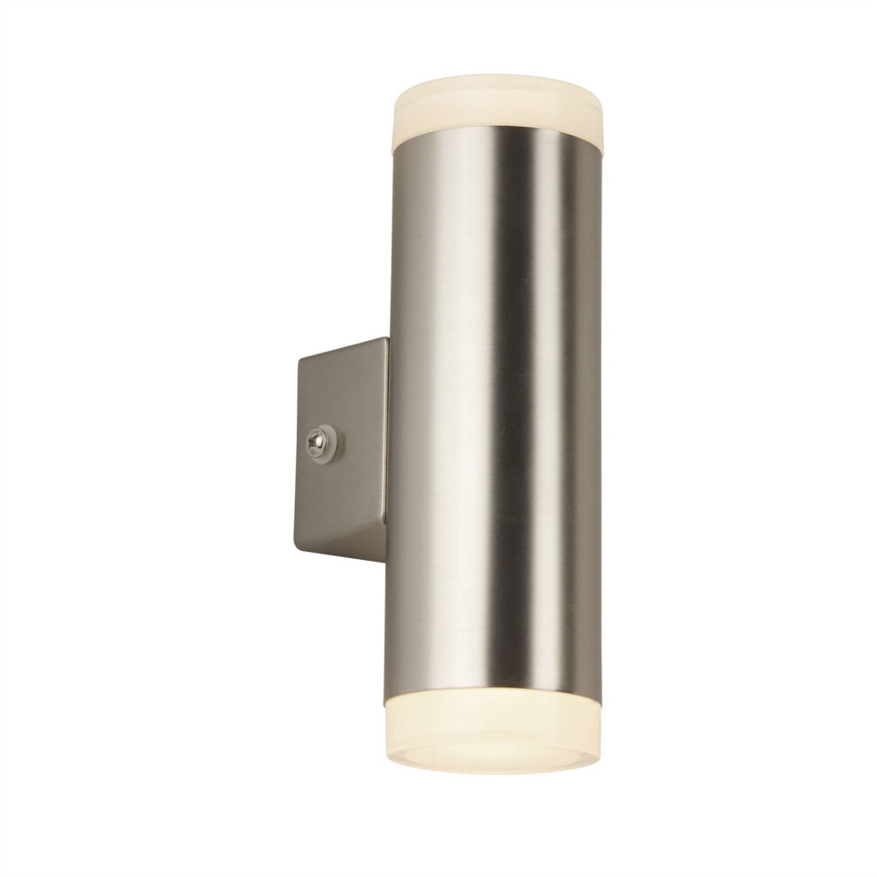 Searchlight LED Outdoor 2 Light & Porch Wall Light Satin Silver