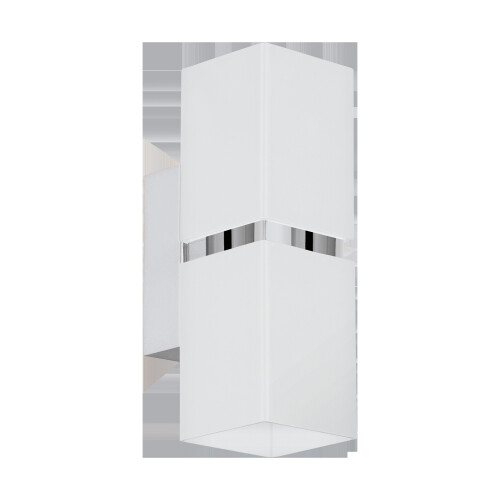 Eglo - Passa Rectangular LED Up/Down Wall Light White & Silver EG95377