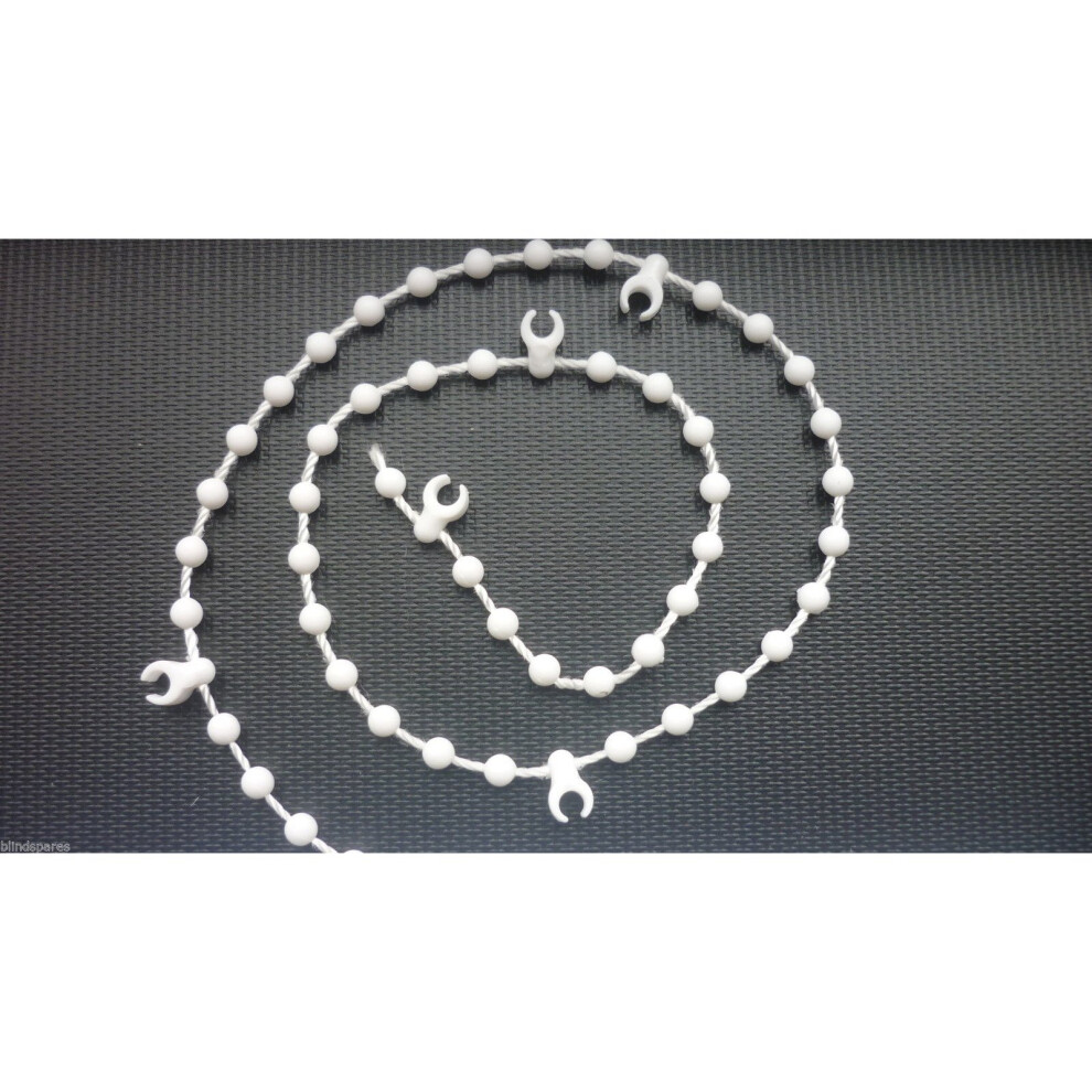 Blindspares 100 clips of Vertical blind white beaded bottom chains to fit 3.5" (89mm)