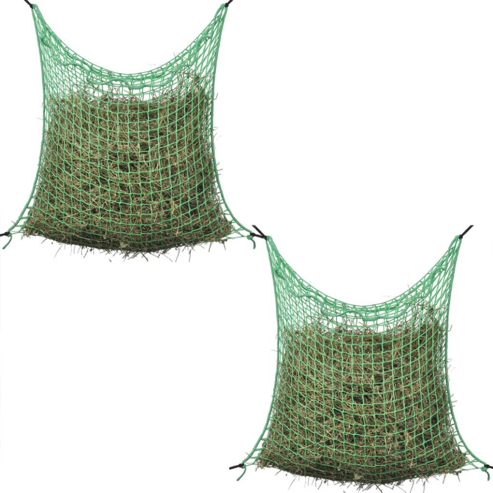 Vidaxl 2X Hay Nets Square 0.9X1m Pp Horse Pony Cattle Feeding Bale Feeder