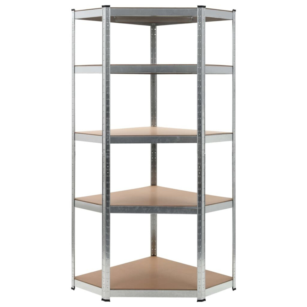 vidaXL Storage Shelf Silver 75x75x180cm Steel and MDF Display Organiser Rack