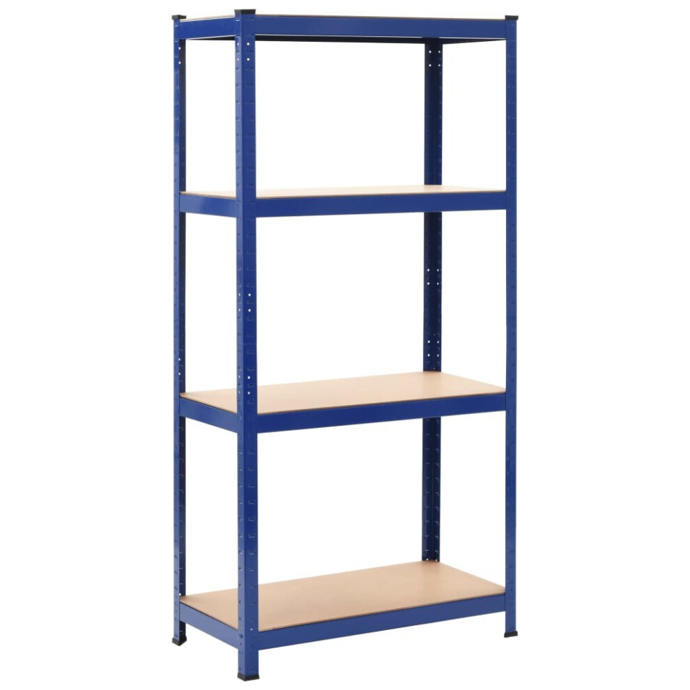 vidaXL Storage Shelf Blue 80x40x160cm Steel and MDF Warehouse Organiser Rack