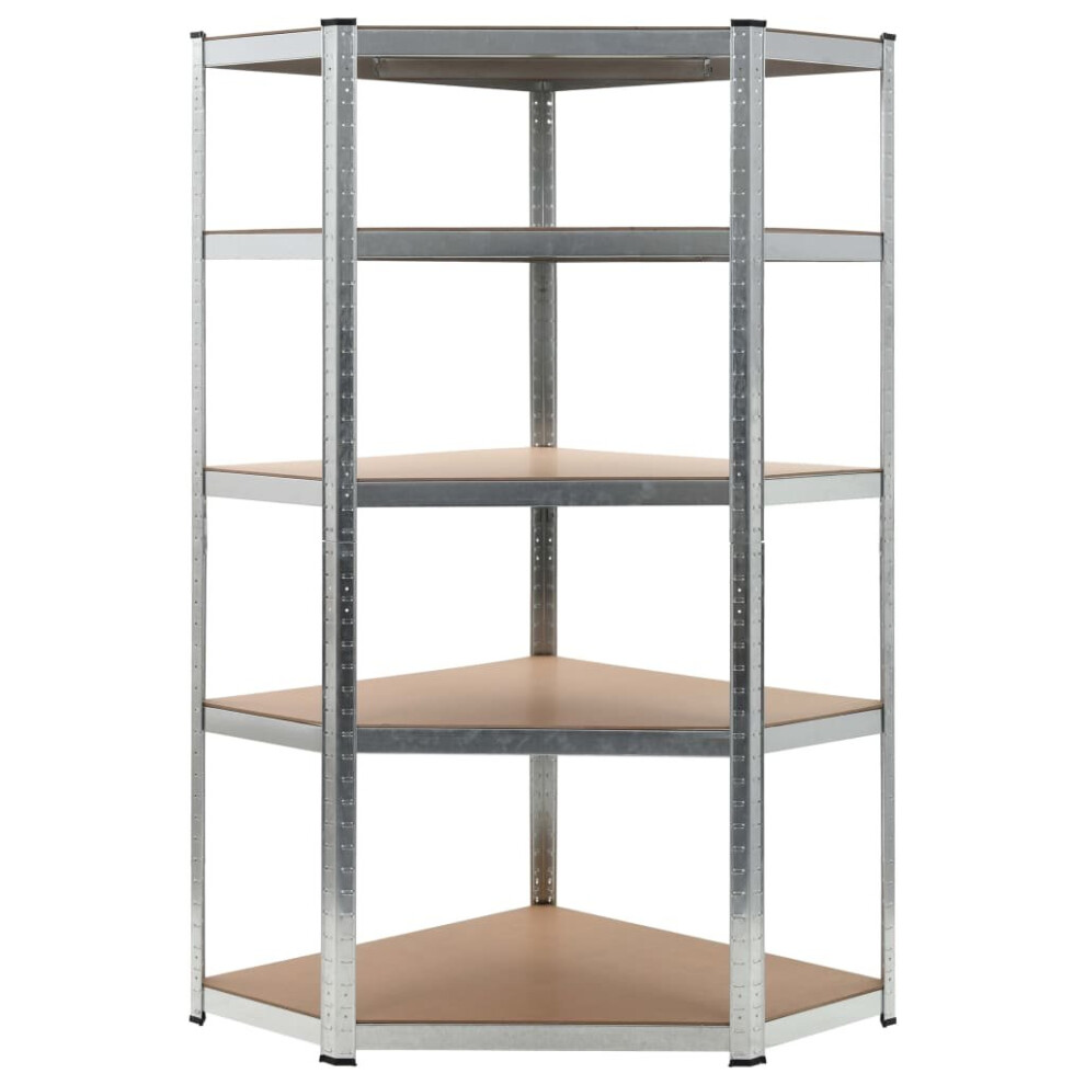 vidaXL Storage Shelf Silver 90x90x180cm Steel and MDF Display Organiser Rack