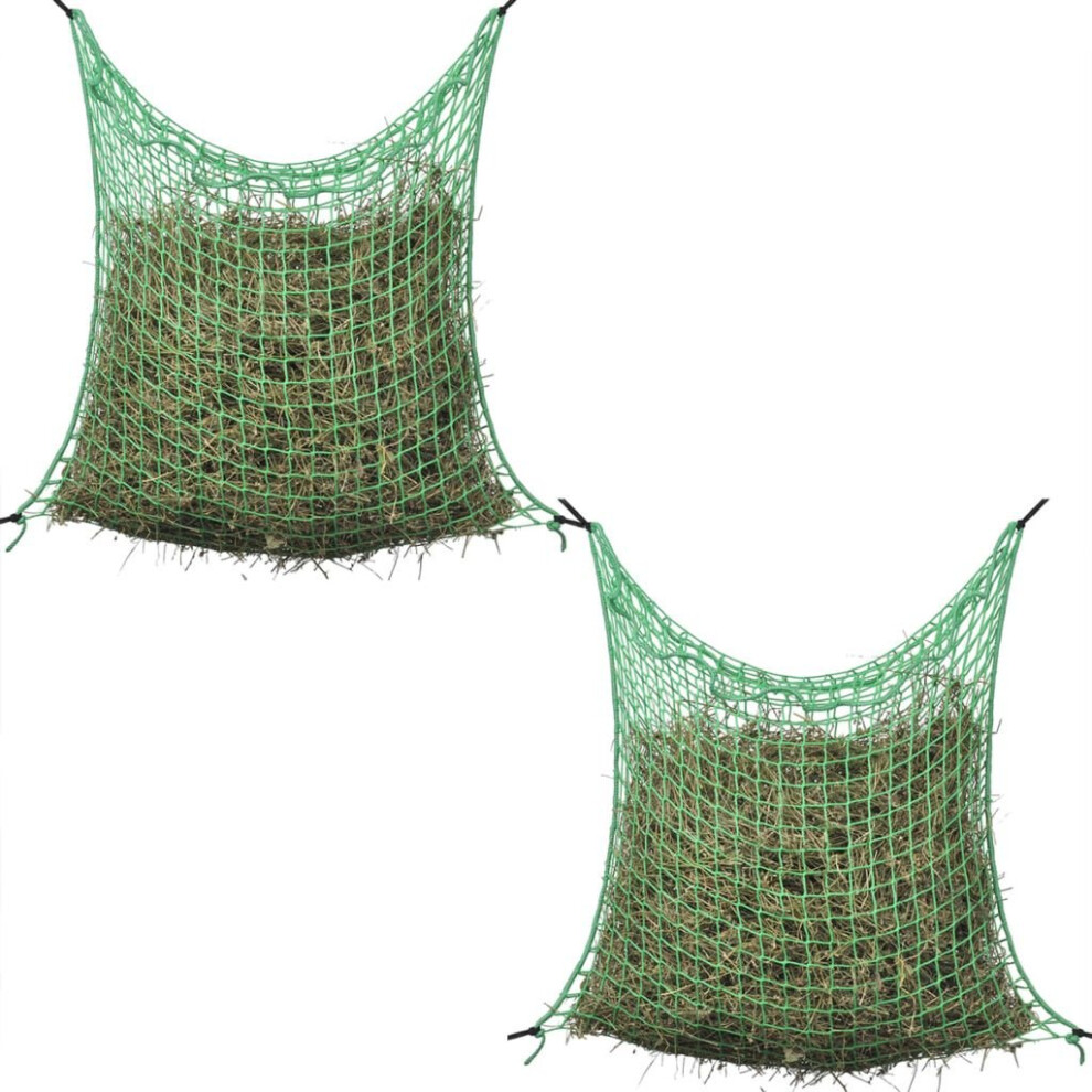 2 pcs Slow Feeding Bale Hay Nets Square 0.9x1.5 m PP Horse Pony Cattle Stable