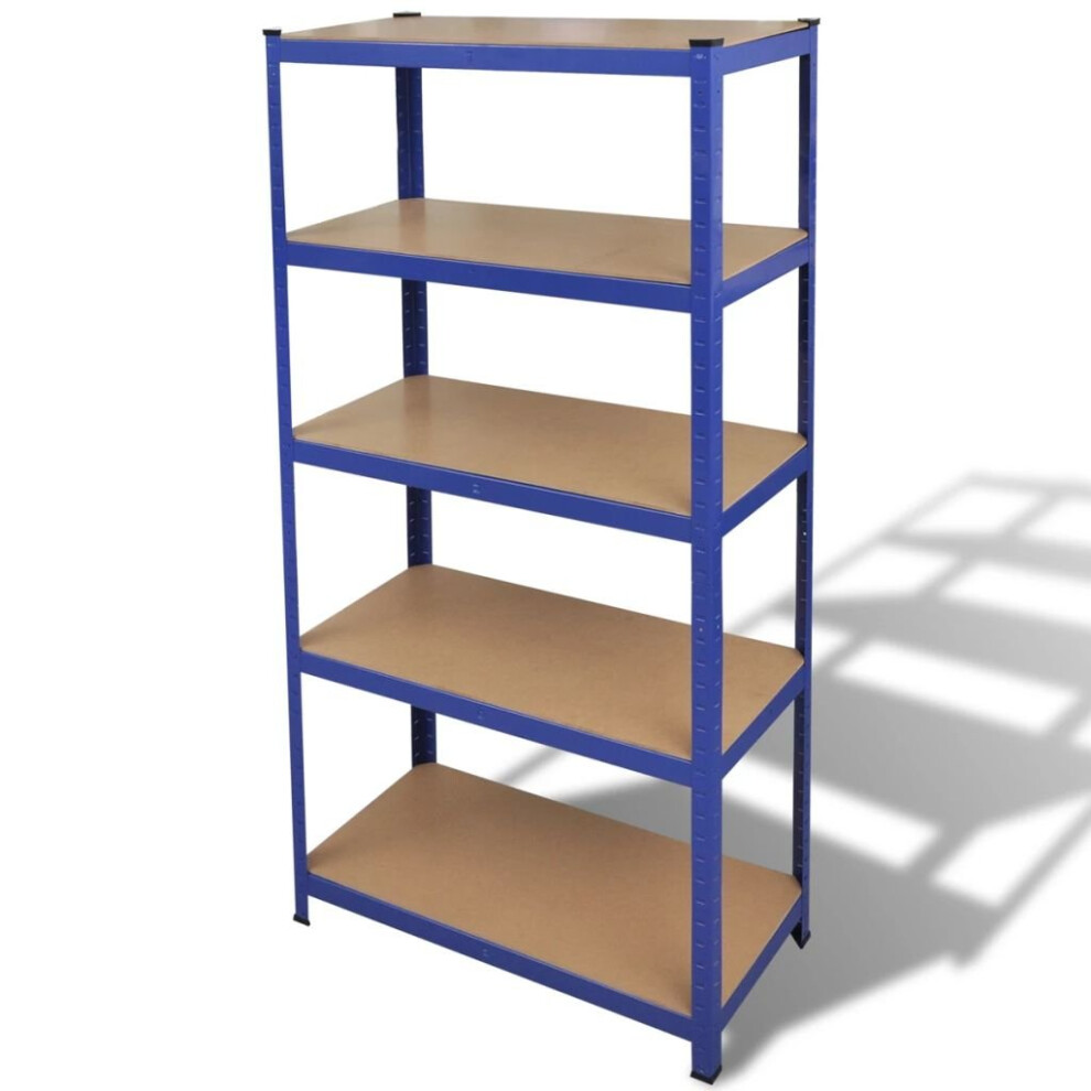 vidaXL Storage Shelf Blue Home Workshop Industrial Garage Organiser Rack Unit