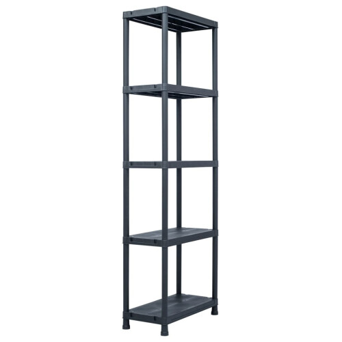VidaXL vidaXL 2x Storage Shelf Racks Black 60x30x180cm Plastic Display Organiser Unit 1