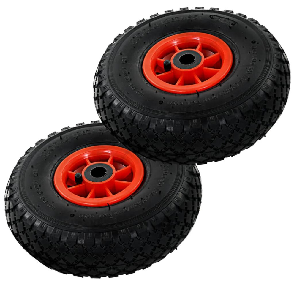 Vidaxl 2X Sack Truck Wheels Rubber 3.00-4 (245X82) Cart Wagon Trolley Tyre