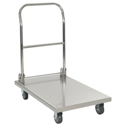 VidaXL vidaXL Plattformwagen Silbern 82 x 53 x 86 cm Edelstahl