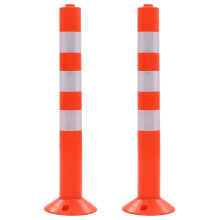 vidaXL 2x Traffic Control Bollards Plastic 75cm Road Parking Barrier Posts