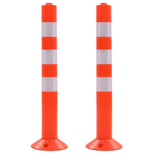 VidaXL vidaXL 2x Traffic Control Bollards  Plastic 75cm Road Parking Barrier Posts