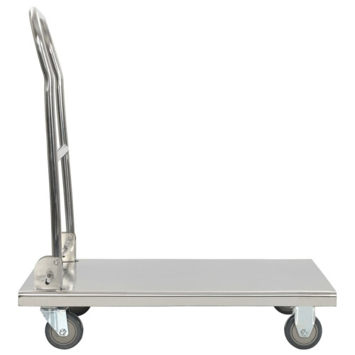 VidaXL vidaXL Plattformwagen Silbern 82 x 53 x 86 cm Edelstahl 1