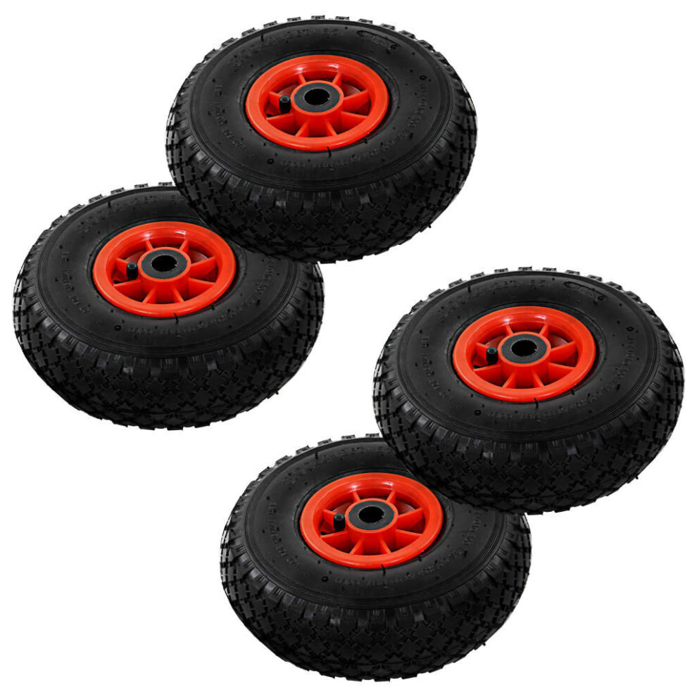 vidaXL 4x Sack Truck Wheels Rubber 3.00-4 (245x82) Cart Wagon Trolley Tyre