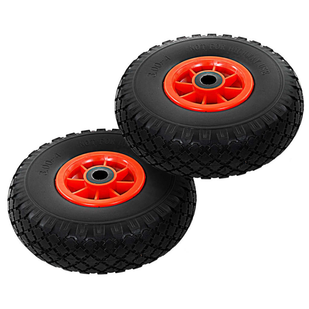 vidaXL 2x Sack Truck Wheels Solid PU 3.00-4 (260x85) Cart Wagon Trolley Tyre