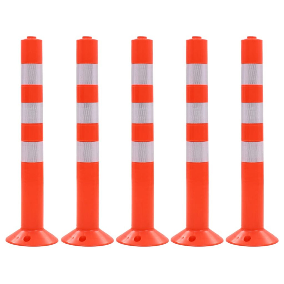 vidaXL 5x Traffic Control Bollards Plastic 75cm Road Parking Barrier Posts