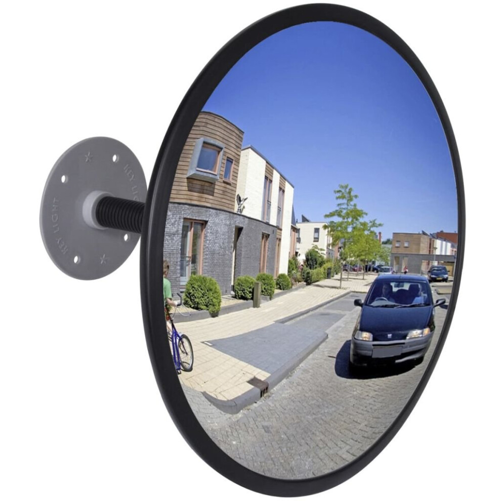 Vidaxl Convex Traffic Mirror Acrylic 30Cm Road Safety Sign Blind Spots Black
