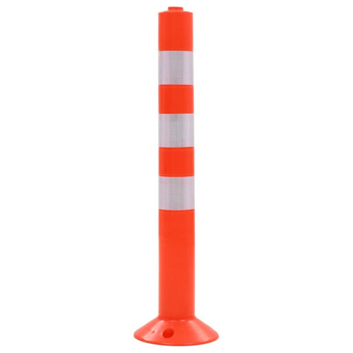 VidaXL vidaXL 2x Traffic Control Bollards  Plastic 75cm Road Parking Barrier Posts 1