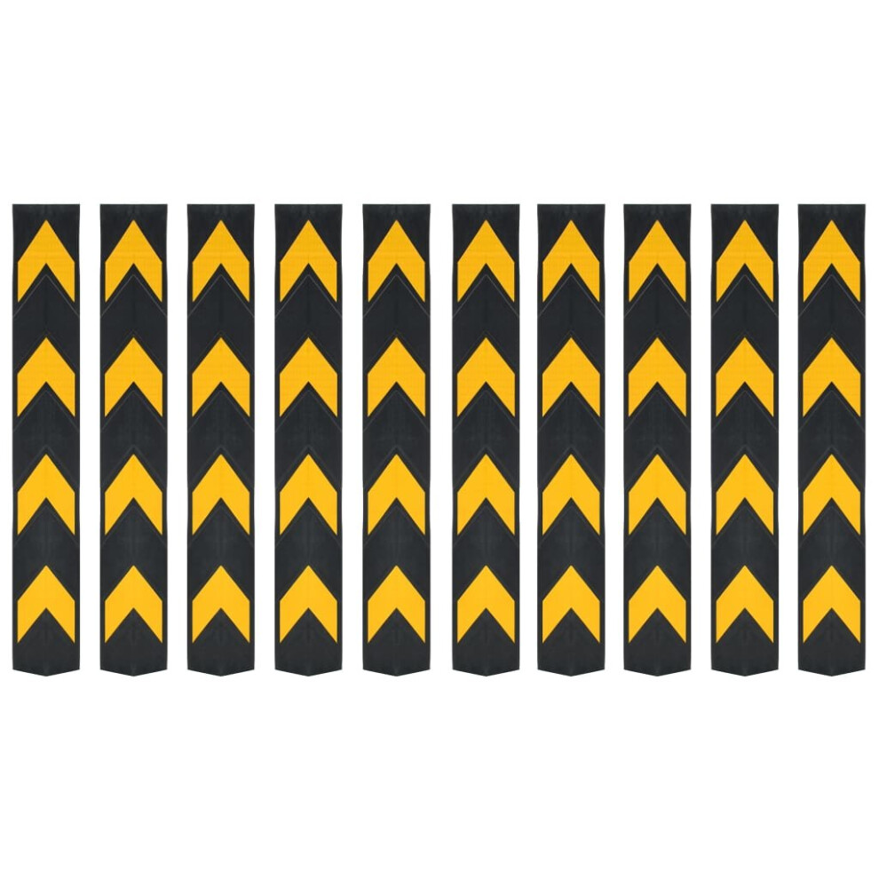 vidaXL 10x Reflective Corner Guards Rubber 80cm Protector Safety Wall Guard