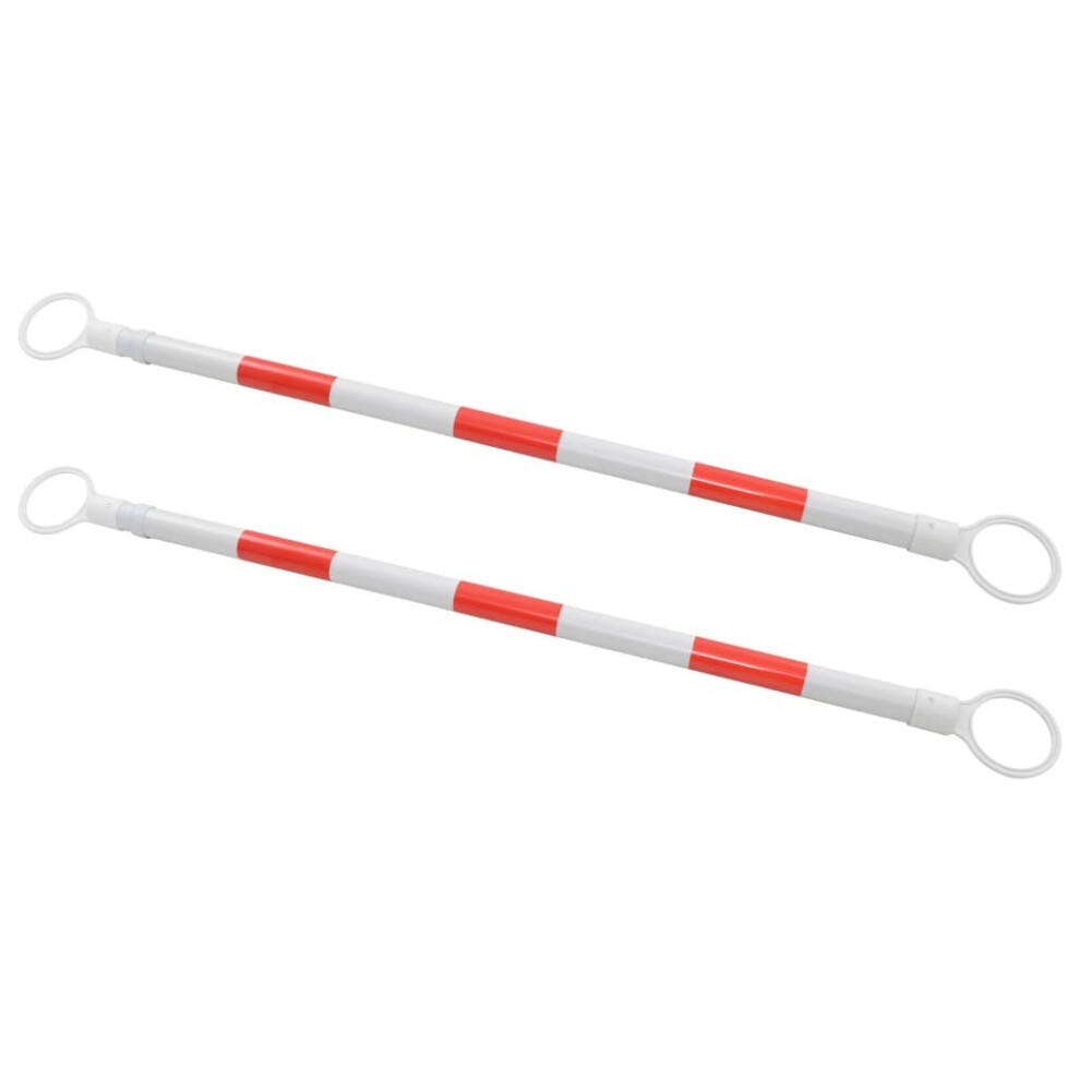 vidaXL 2x Retractable Traffic Cone Bars Plastic 116-197 cm Signs Retractable