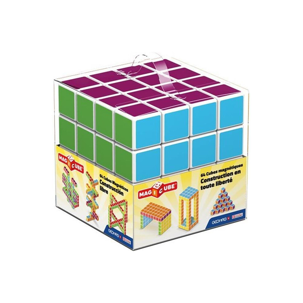 Geomagworld Usa Inc GMW129 Magicube Multicolored Free Building Set - 64 Piece