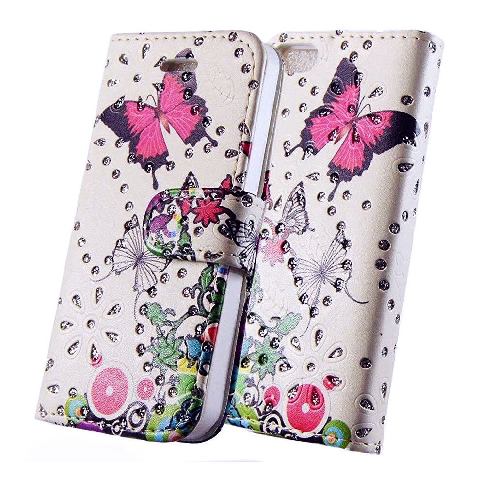 (For Apple iPhone 11, Pink Butterfly) For Apple iPhone 11 / 11 Pro / 11 Pro Max Phone Case, Cover, Wallet, Slots, PU Leather / Gel