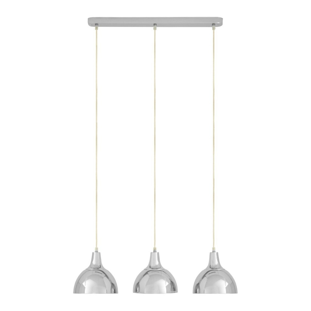 Premier Housewares 3 Shade Jasper Pendant Chic Metallic Feature Light