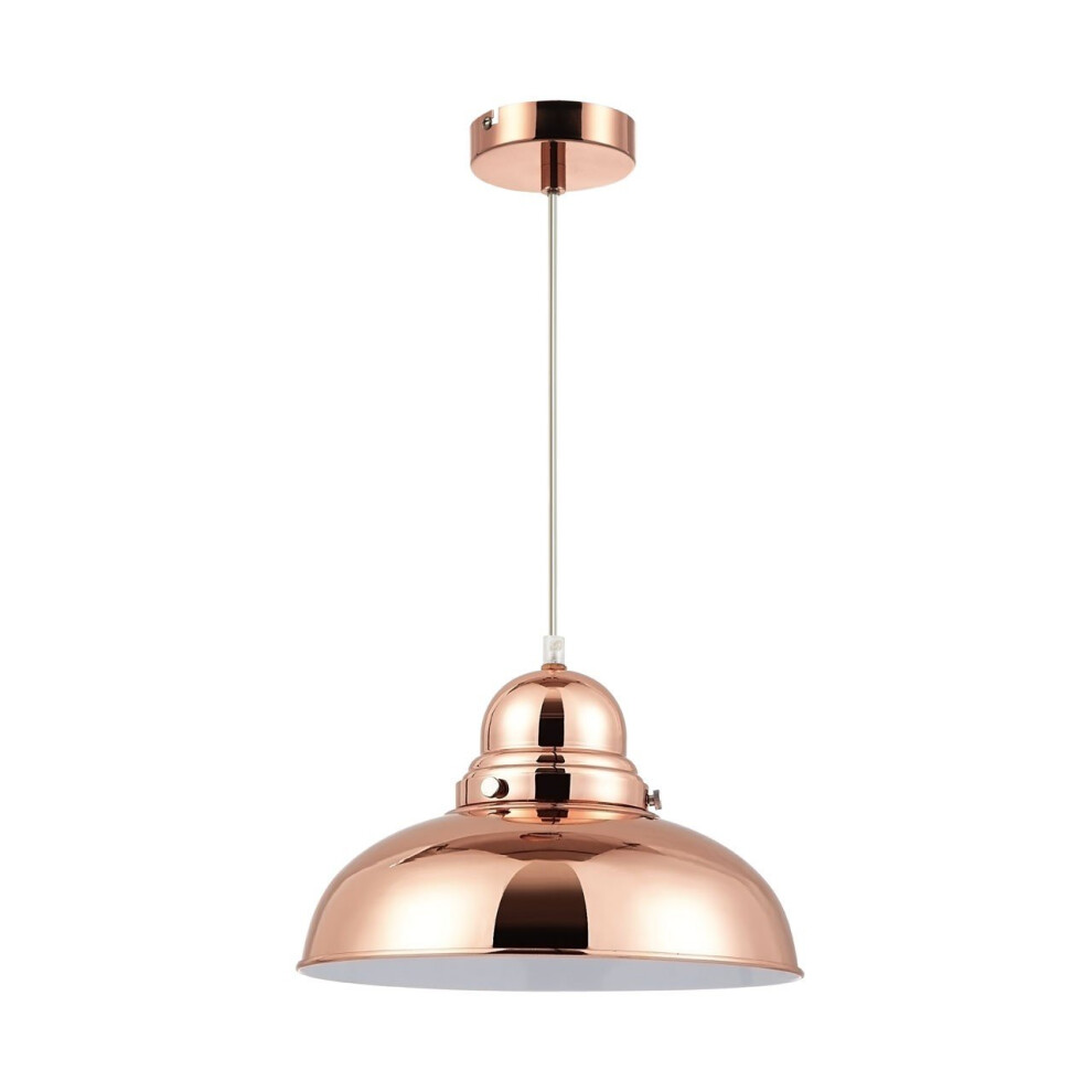 Interiors by Premier Jasper Bowl Shaped Pendant Light with Mettalic Finish