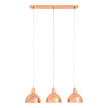 3 Shade Jasper Pendant Light Copper Finish Warm Glow