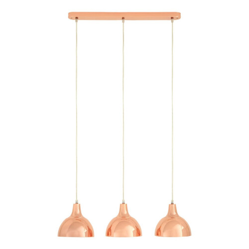 Premier Housewares 3 Shade Jasper Pendant Light Copper Finish Warm Glow