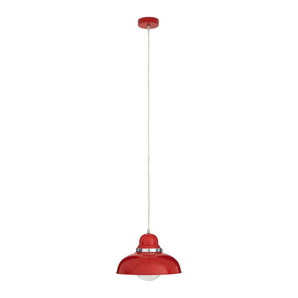 Premier Housewares Jasper Pendant Metallic Shade Light/Red
