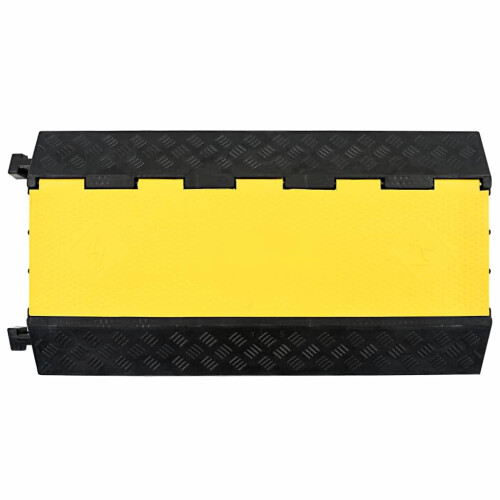 VidaXL vidaXL Cable Protector Ramp 3 Channels Rubber 93cm Conduit Wire Road Cover 1