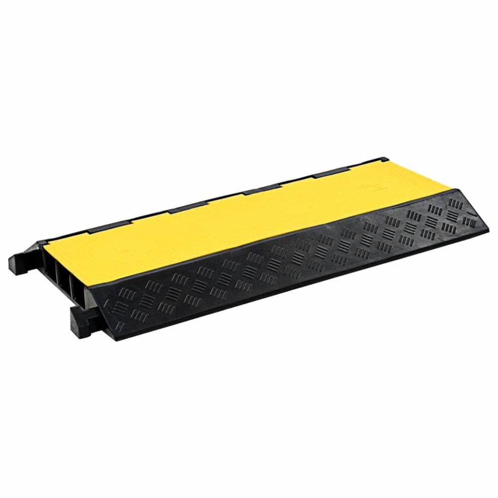 Vidaxl Cable Protector Ramp 3 Channels Rubber 93Cm Conduit Wire Road Cover