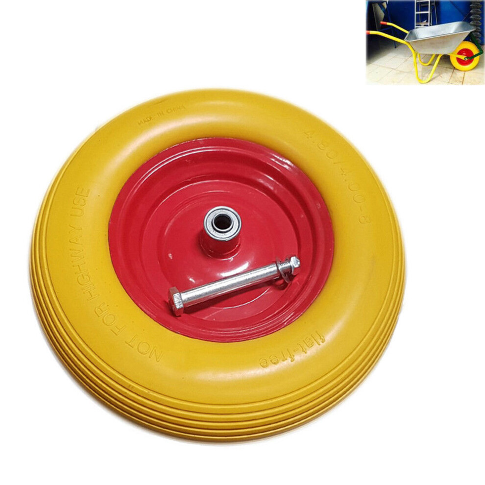 Wheelbarrow Wheel Tyre PU Foam Puncture Proof Spare Rubber Cart Rim