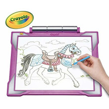 Crayola Light Up Tracing Pad - Pink | Repositionable Canvas, 100+ Images, LED Screen, Stencils & Pencils (Ages 5-15)