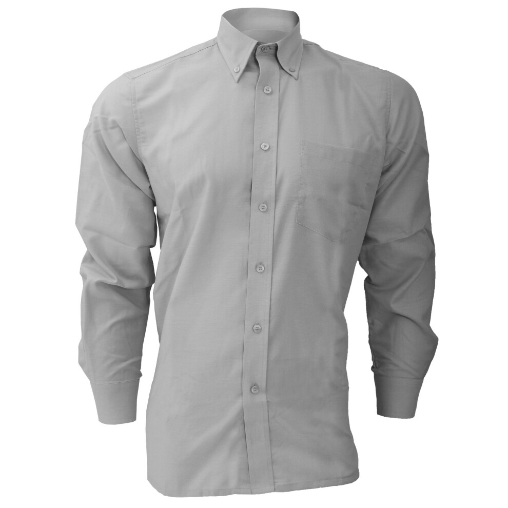 (16inch, Silver Grey) Dickies Long Sleeve Cotton/Polyester Oxford Shirt / Mens Shirts