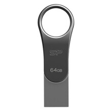 Silicon Power Mobile C80 USB flash drive 64 GB USB Type-A / USB Type-C 3.0 (3.1 Gen 1) Titanium